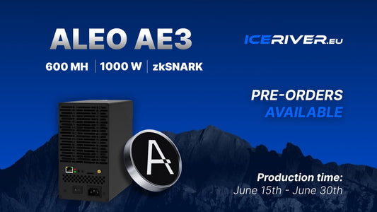 Pre-Order the New IceRiver AE3 – 600 MH/s ALEO ASIC Miner